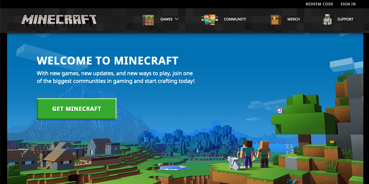 minecraft home page