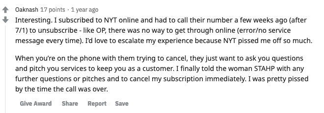 NYT (NewYorkTimes) shady unSubscription dark patterns explained & steps to exit. 1