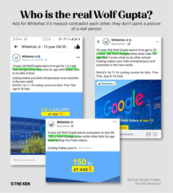 WhiteHatJr. Says Wolf Gupta Ad With 20 Crore Job Package at Google Was Fake to High Court Delhi, India 2