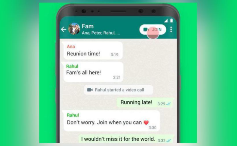 WhatsApp allows users to join ongoing calls straight from group chats
