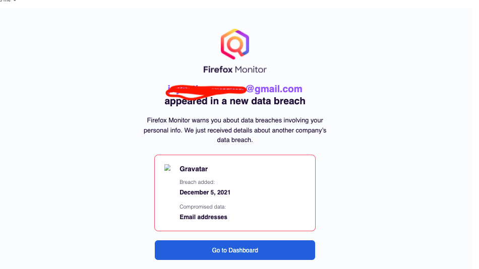 Firefox confirmed WordPress gravatar data breach in mails. 1